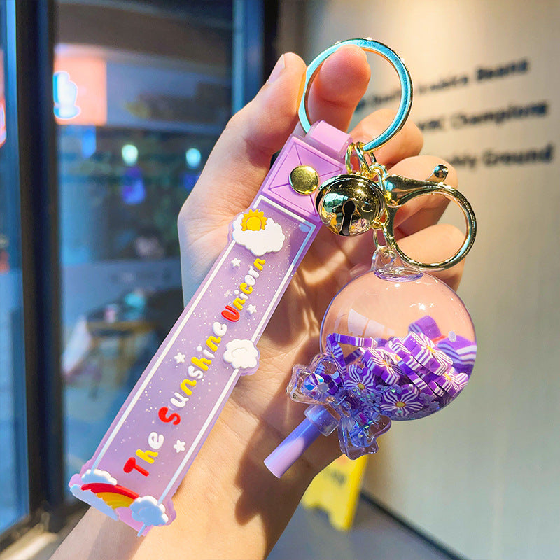 Wholesale Oil Floating Lollipop Acrylic Keychain